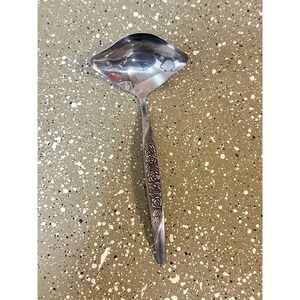 National Silver FLEUR Stainless NASCO Rose 6-3/4"‎ Gravy Ladle Japan Silverware